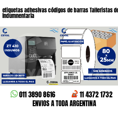 etiquetas adhesivas códigos de barras Talleristas de indumnentaria