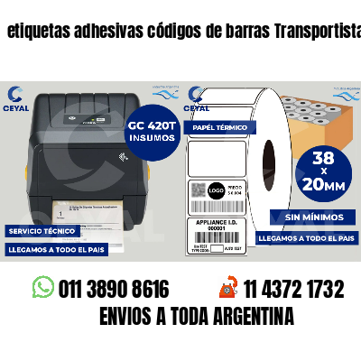 etiquetas adhesivas códigos de barras Transportistas