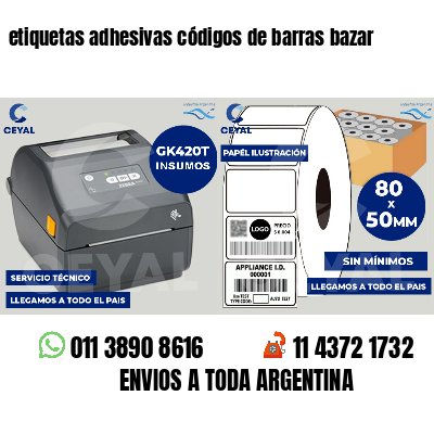 etiquetas adhesivas códigos de barras bazar