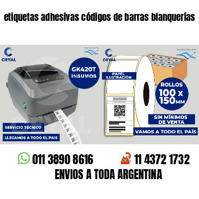 etiquetas adhesivas códigos de barras blanquerías