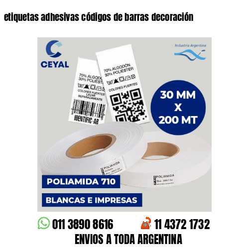 etiquetas adhesivas códigos de barras decoración