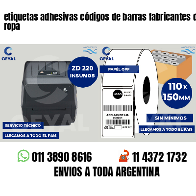 etiquetas adhesivas códigos de barras fabricantes de ropa