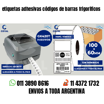 etiquetas adhesivas códigos de barras frigorificos