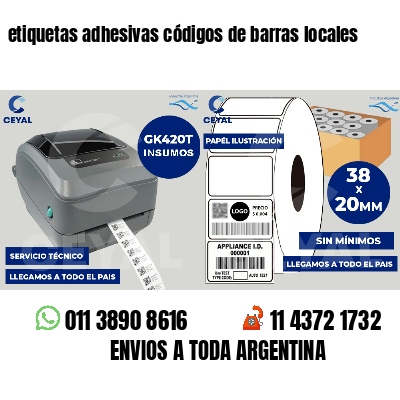 etiquetas adhesivas códigos de barras locales