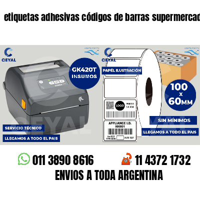 etiquetas adhesivas códigos de barras supermercados