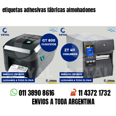 etiquetas adhesivas fábricas almohadones
