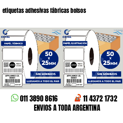 etiquetas adhesivas fábricas bolsos