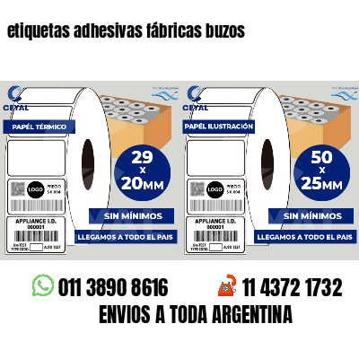 etiquetas adhesivas fábricas buzos