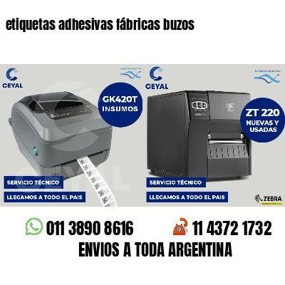 etiquetas adhesivas fábricas buzos