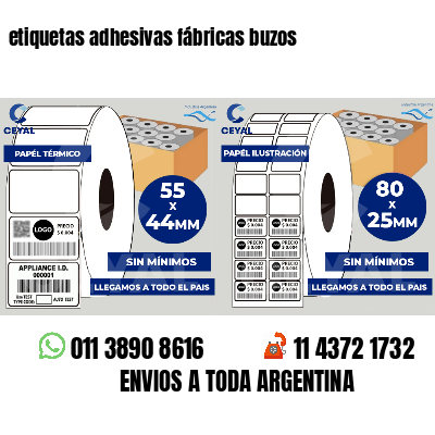 etiquetas adhesivas fábricas buzos
