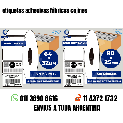 etiquetas adhesivas fábricas cojines