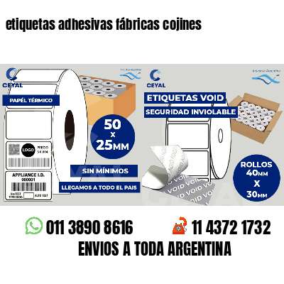 etiquetas adhesivas fábricas cojines