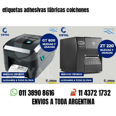 etiquetas adhesivas fábricas colchones