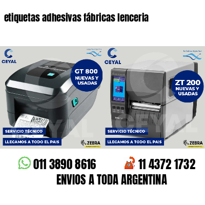 etiquetas adhesivas fábricas lenceria