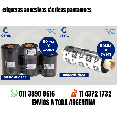 etiquetas adhesivas fábricas pantalones