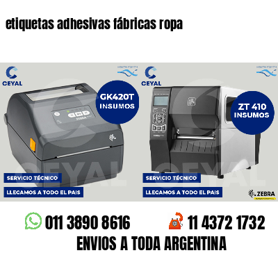 etiquetas adhesivas fábricas ropa