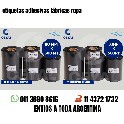 etiquetas adhesivas fábricas ropa