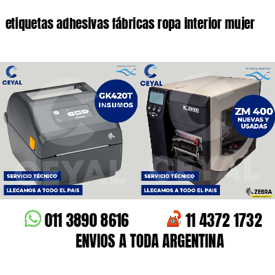 etiquetas adhesivas fábricas ropa interior mujer