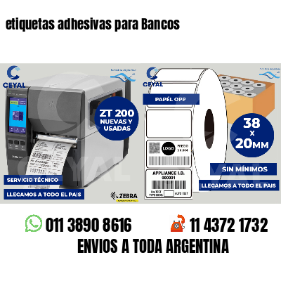 etiquetas adhesivas para Bancos