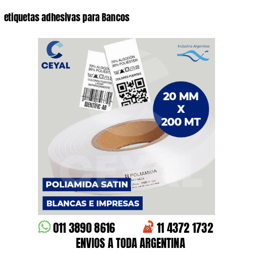 etiquetas adhesivas para Bancos