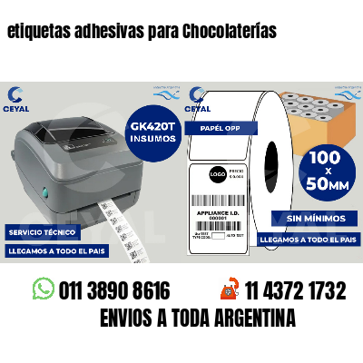 etiquetas adhesivas para Chocolaterías