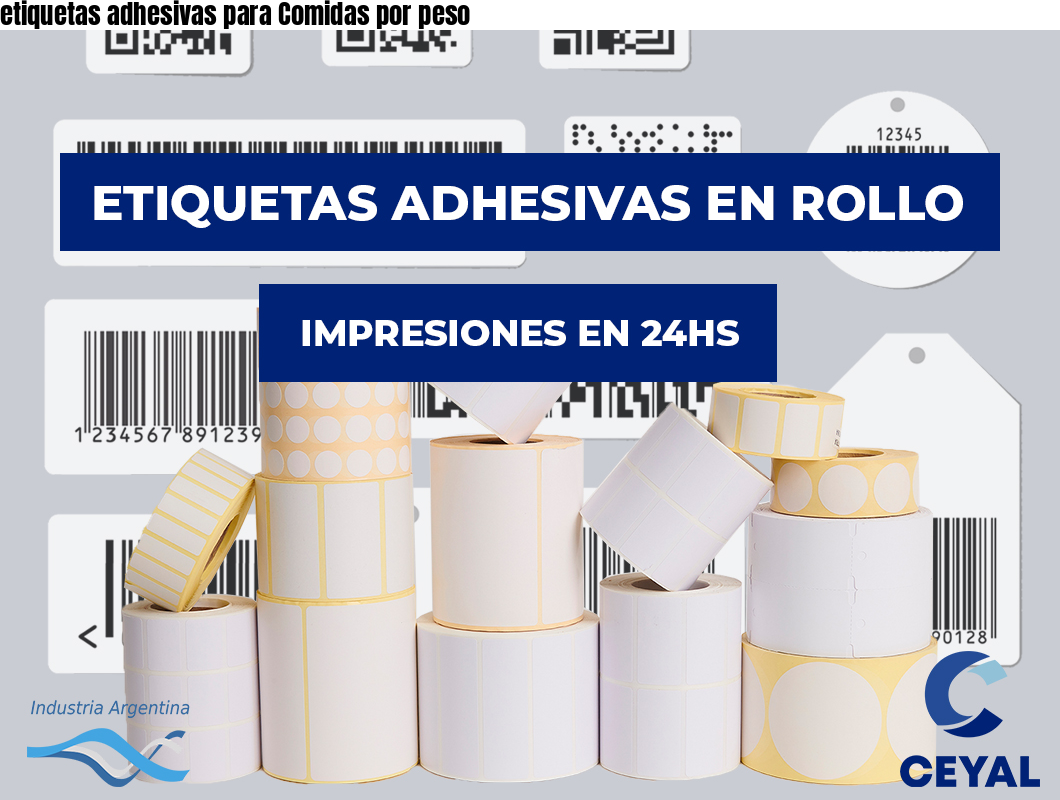 etiquetas adhesivas para Comidas por peso