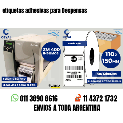 etiquetas adhesivas para Despensas