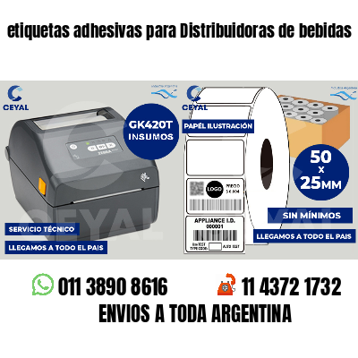 etiquetas adhesivas para Distribuidoras de bebidas