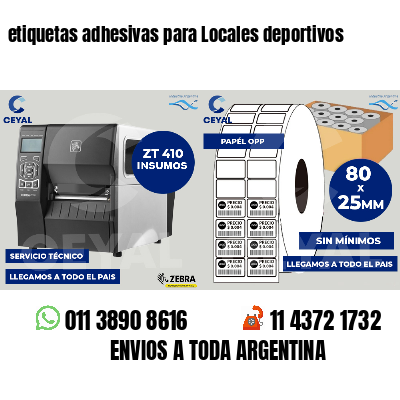 etiquetas adhesivas para Locales deportivos