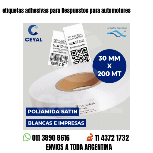etiquetas adhesivas para Respuestos para automotores