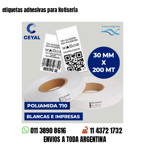 etiquetas adhesivas para Rotisería