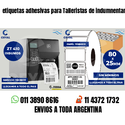 etiquetas adhesivas para Talleristas de indumnentaria