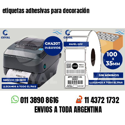 etiquetas adhesivas para decoración
