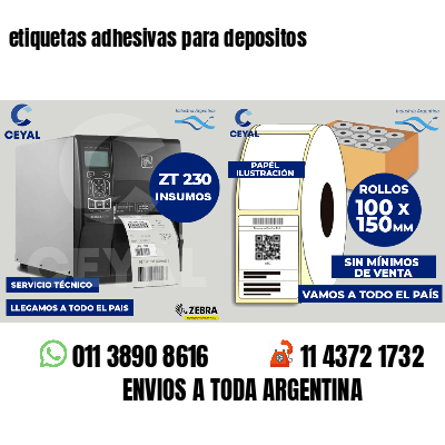 etiquetas adhesivas para depositos