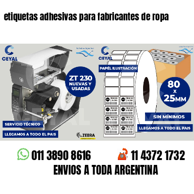 etiquetas adhesivas para fabricantes de ropa