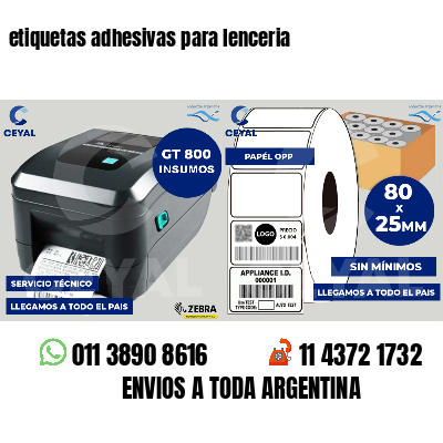 etiquetas adhesivas para lenceria