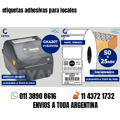 etiquetas adhesivas para locales