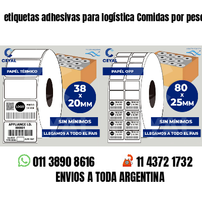 etiquetas adhesivas para logística Comidas por peso