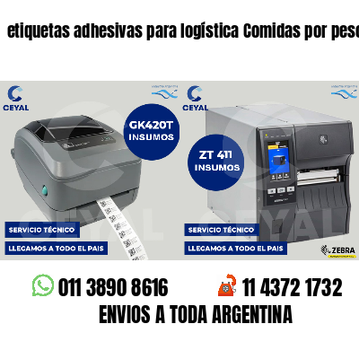 etiquetas adhesivas para logística Comidas por peso