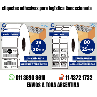 etiquetas adhesivas para logística Concecionaria
