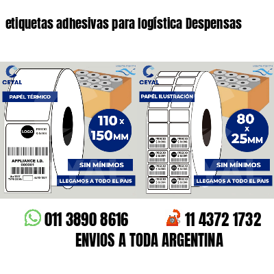 etiquetas adhesivas para logística Despensas