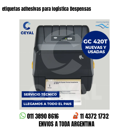 etiquetas adhesivas para logística Despensas