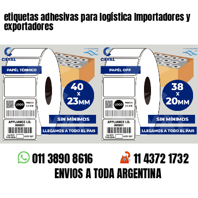 etiquetas adhesivas para logística Importadores y exportadores