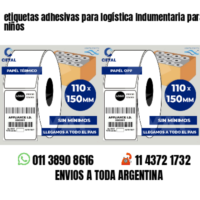 etiquetas adhesivas para logística Indumentaria para niños