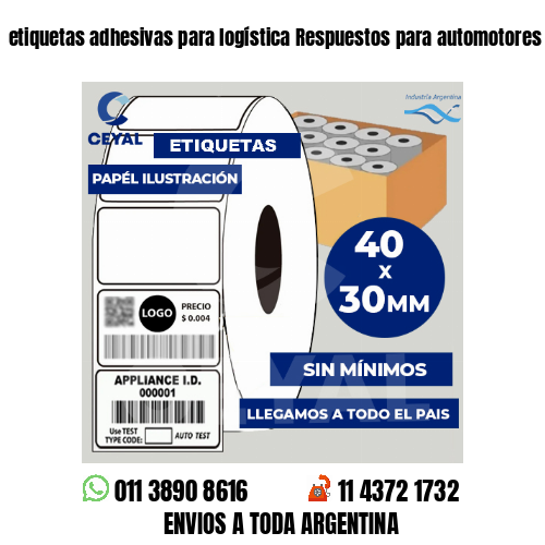etiquetas adhesivas para logística Respuestos para automotores