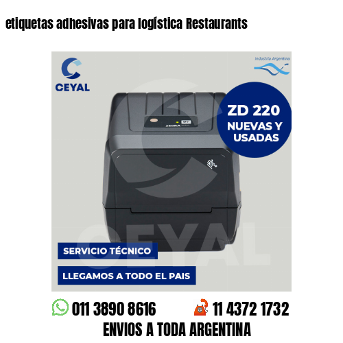 etiquetas adhesivas para logística Restaurants