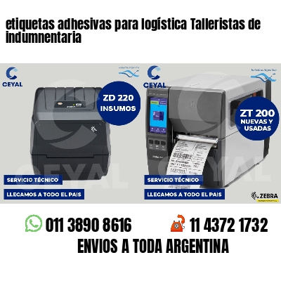 etiquetas adhesivas para logística Talleristas de indumnentaria