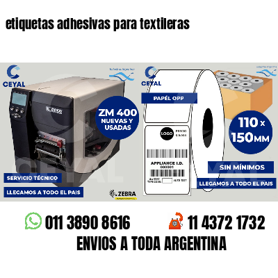 etiquetas adhesivas para textileras