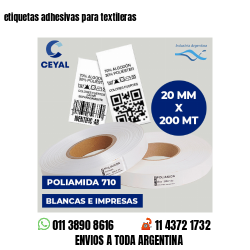 etiquetas adhesivas para textileras