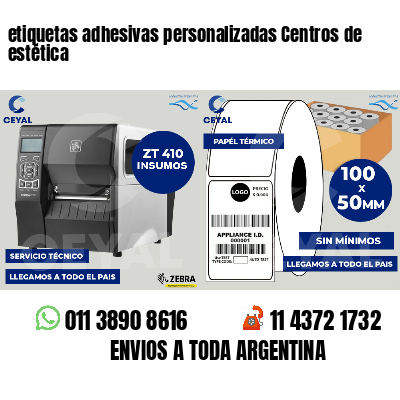 etiquetas adhesivas personalizadas Centros de estética